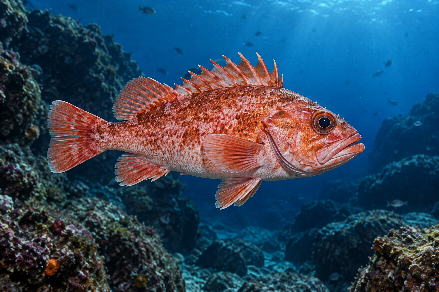 Generated underwater illustration of a blackbelly rosefish